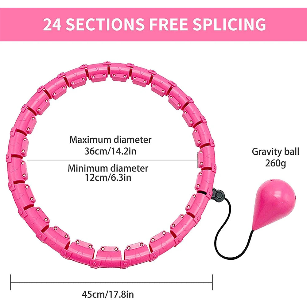 24 Sections Smart Sport Hoops Adjustable Abdominal Thin Waist Exercise Fitness Circle Detachable Hoop Crossfit Fitness Equipment