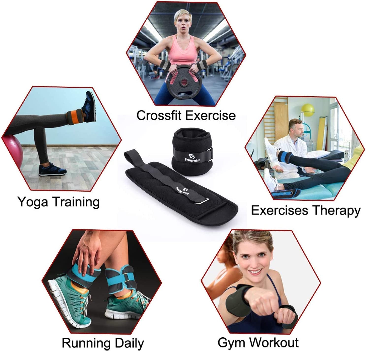 Ankle Weights for Women, Men and Kids - Strength Training Wrist/Leg/Arm Weight Set with Adjustable Strap for Jogging, Gymnastics, Aerobics, Physical Therapy