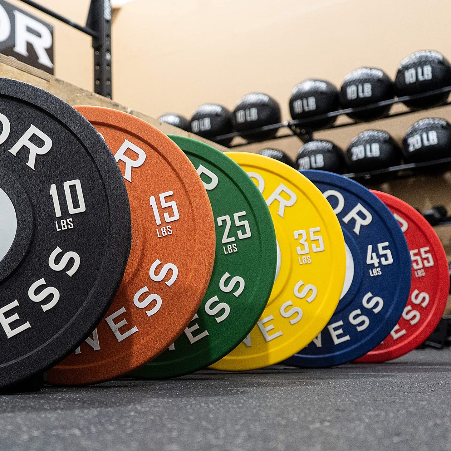 BPPU Poly Urethane Bumper Plates for Cross Training, Olympic Weight Lifting, and Power Lifting - Color Coded, Multiple Weight Plates Options Available